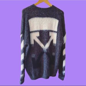 FW2018 Off-White Knitwear Brushed Mohair Logo Sweater